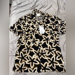 ⭐️ Men Cactus Man Ricky Singh Short Sleeve Button Down Dress Shirt Size Large